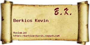 Berkics Kevin névjegykártya